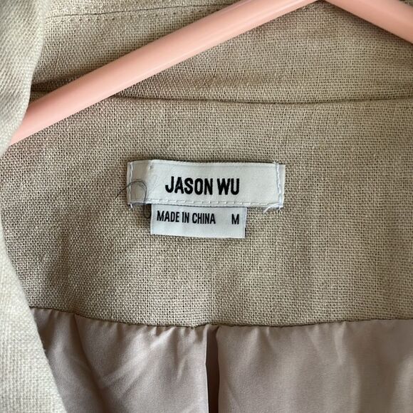 Jason Wu Tan Cropped Blazer with Notched Lapels size M Gently used - Picture 3 of 4